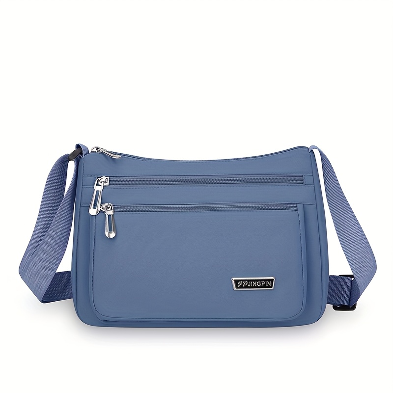 TEMU Duża torba na ramię dla kobiet - Stylowa czarna torba Oxford Crossbody z regulowanym paskiem, zamkiem błyskawicznym i wieloma przegródkami do
