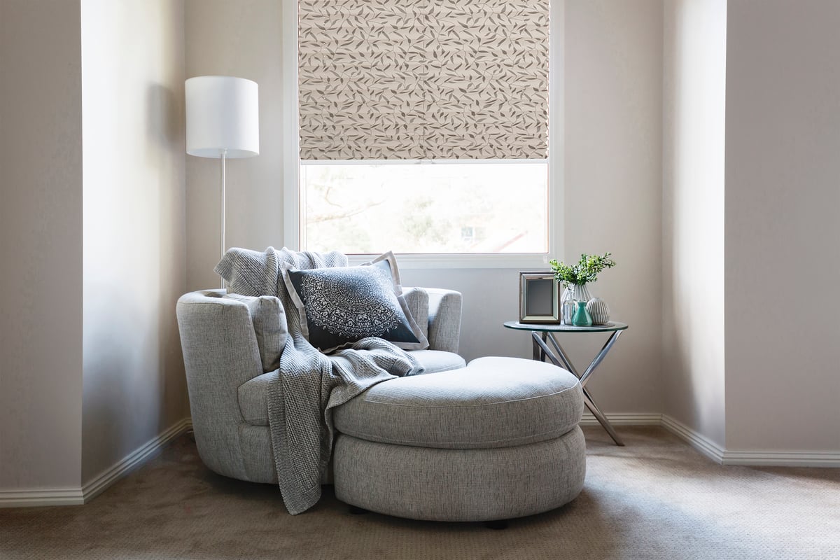 Roleta plisowana Liść Print z nadrukiem 58 x 220 cm beżowa