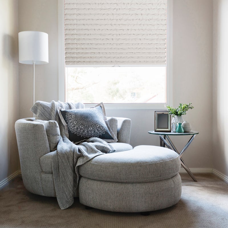 Roleta plisowana Liść Print z nadrukiem 60 x 140 cm biała