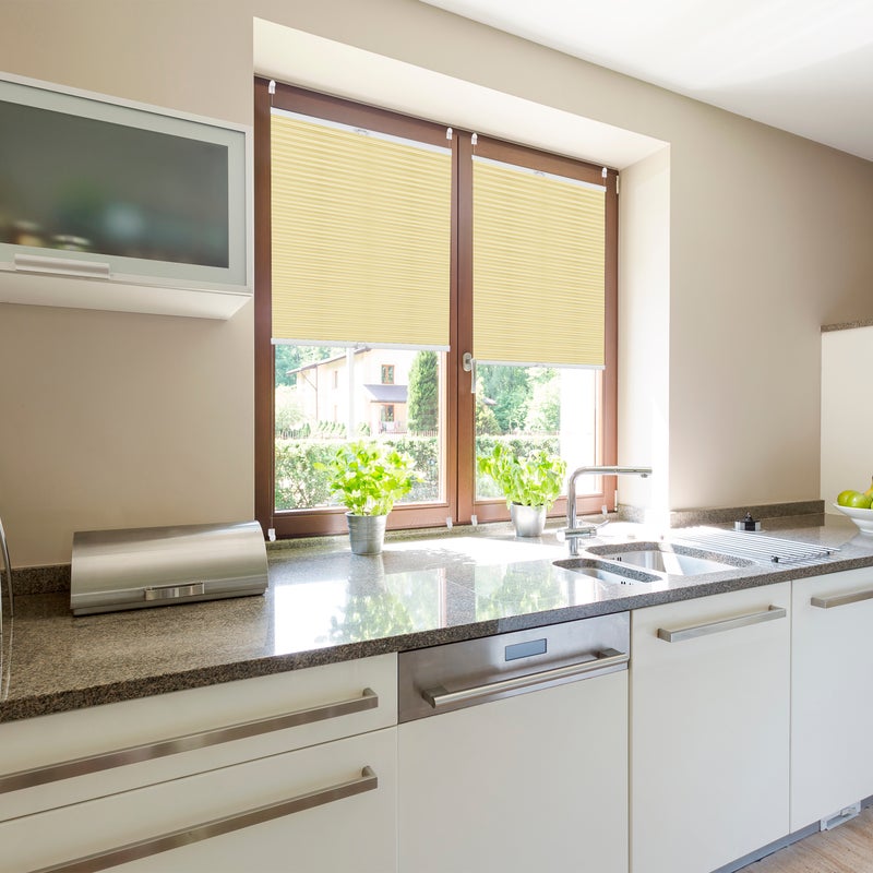 Roleta plisowana Metallic Ecru 96 x 220 cm z połyskiem