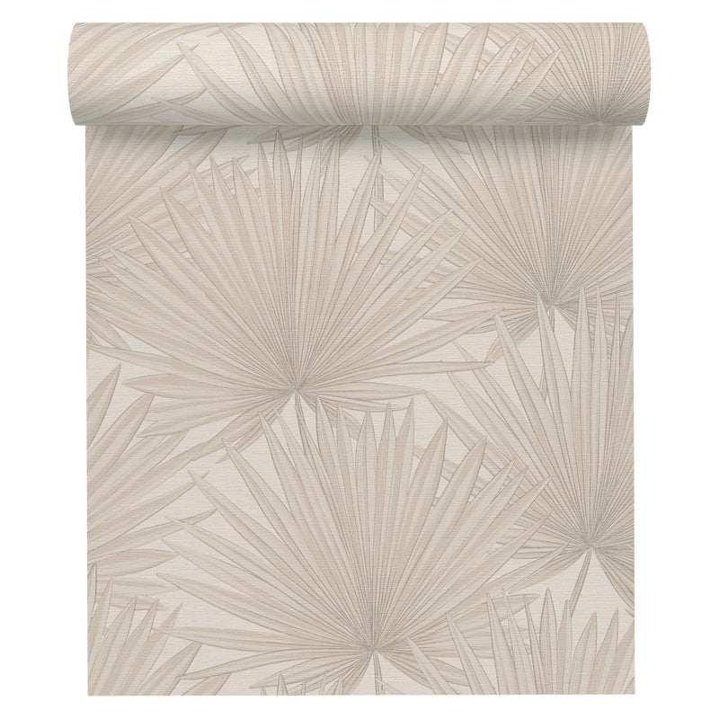 Tapeta Antigua Liście beżowa winylowa na flizelinie