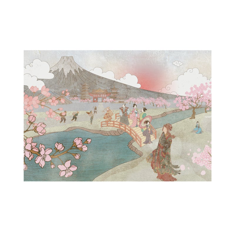 Mural Fuji japoński pejzaż 400 x 280 cm struktura Art