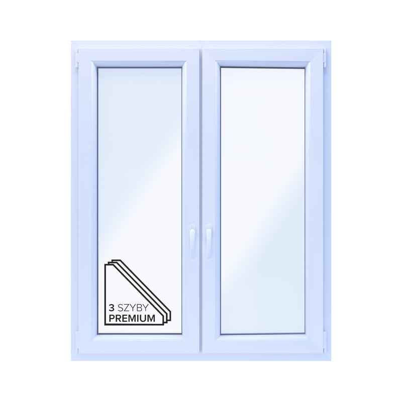 Okno PCV 3-szybowe fasadowe 85/O32S białe 1165x1435 mm otwierane do wewnątrz prawe
