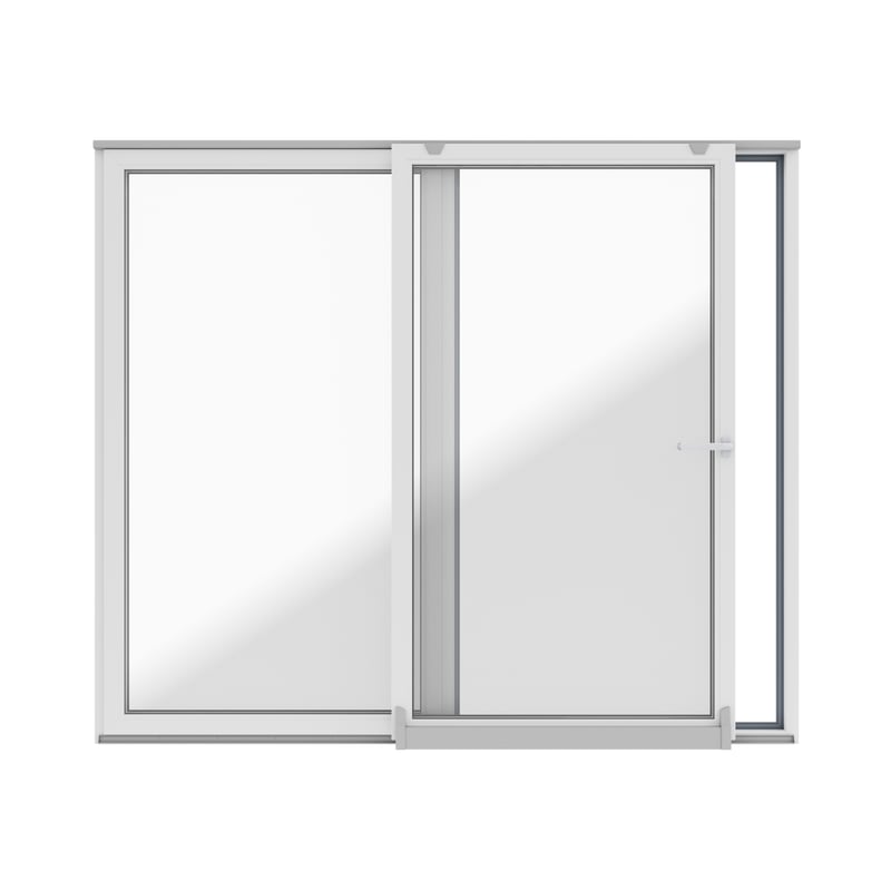 Okno PCV 2-szybowe tarasowe PSK+FIX antracytowe 2700x2300 mm przesuwne w lewo