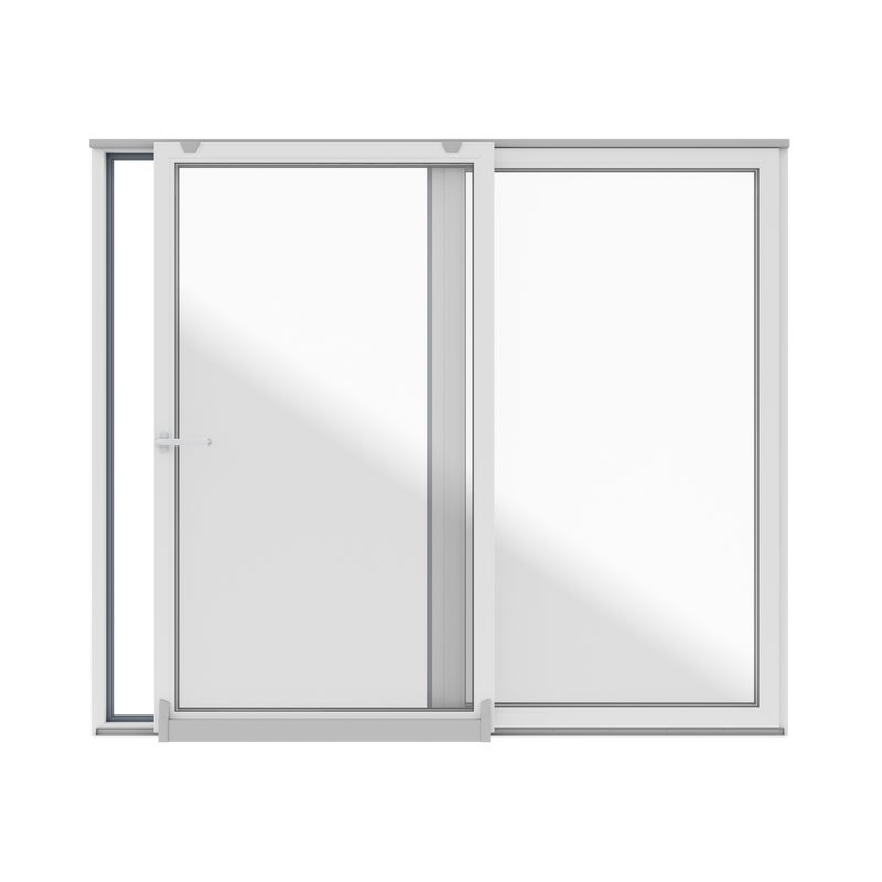 Okno PCV 2-szybowe tarasowe PSK+FIX antracytowe 2700x2300 mm przesuwne w prawo