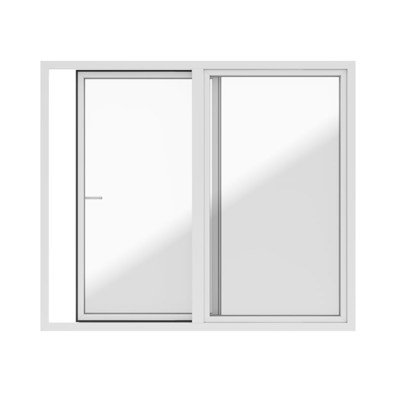 Okno PCV 2-szybowe tarasowe PSK+FIX białe 2700x2300 mm przesuwne w lewo
