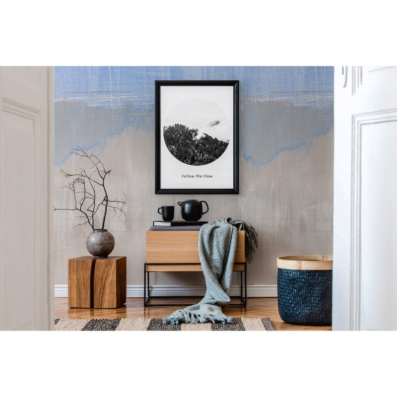 Tapeta panoramiczna The Wall Przecierany Tynk beżowo-niebieska 212 x 280 cm