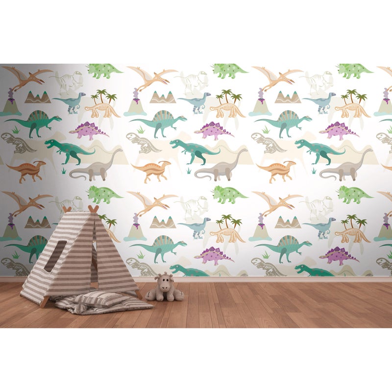 Tapeta panoramiczna dziecięca The Wall Dinozaury 159 x 280 cm