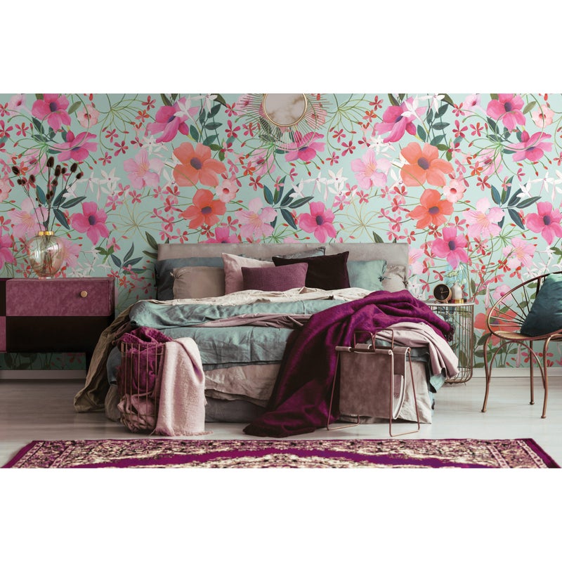 Tapeta panoramiczna The Wall Kwiaty Pink 159 x 280 cm