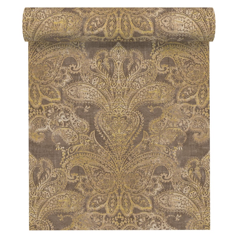 Tapeta Ornament Metropolitan Stories 391194 brązowo-żółty winylowa na flizelinie