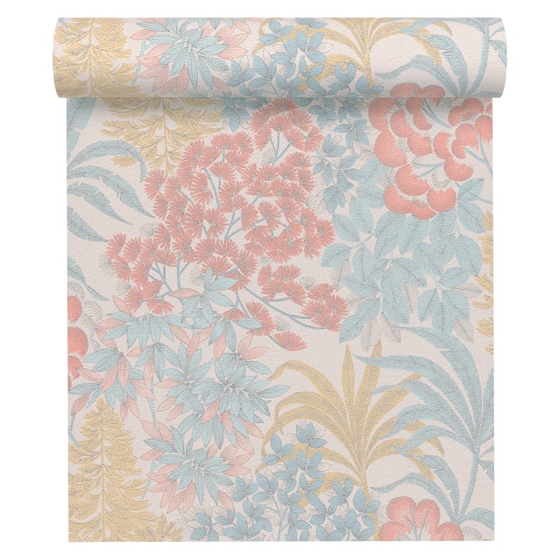 Tapeta Liście Metropolitan Stories 391281 niebieska winylowa na flizelinie