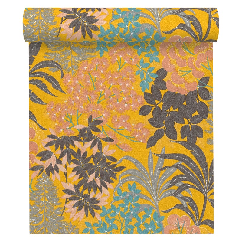 Tapeta Liście Metropolitan Stories 391283 żółta winylowa na flizelinie