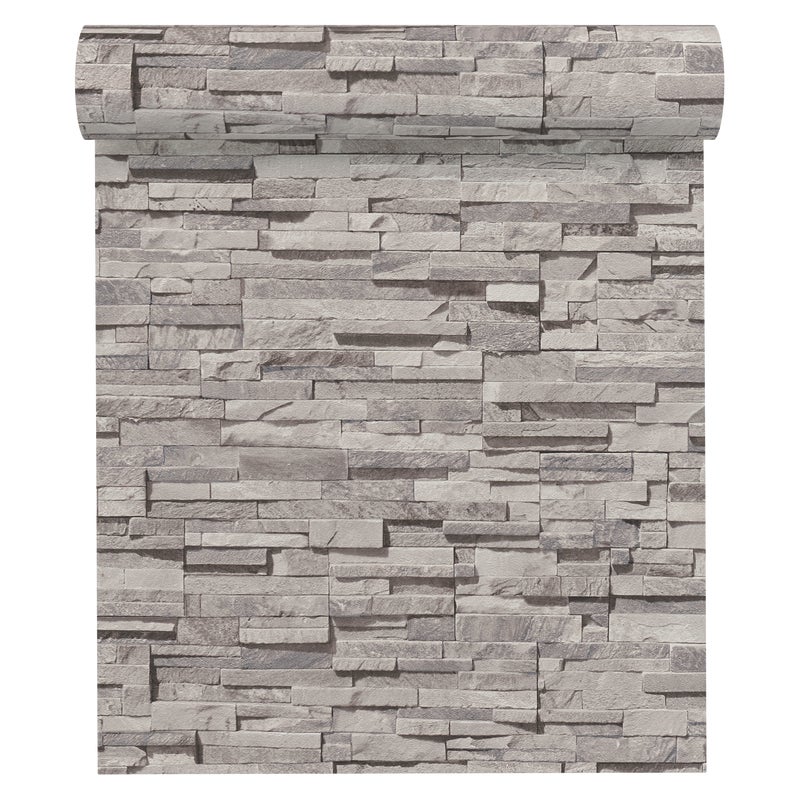 Tapeta Metropolitan Stories imitacja kamienia szara winylowa na flizelinie