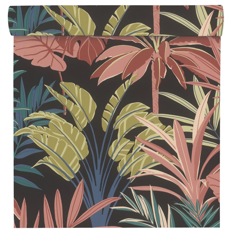 Tapeta tropikalna granatowo-różowa winylowa na flizelinie