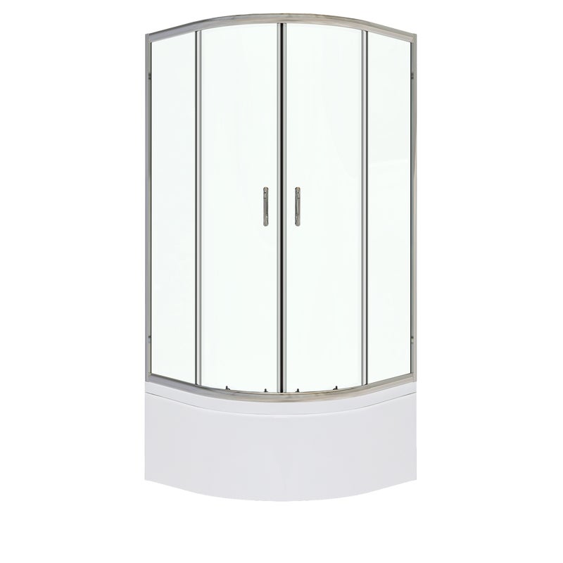 Kabina prysznicowa z brodzikiem półokrągła Kama 90 x 90 x 201 cm chrom Liveno