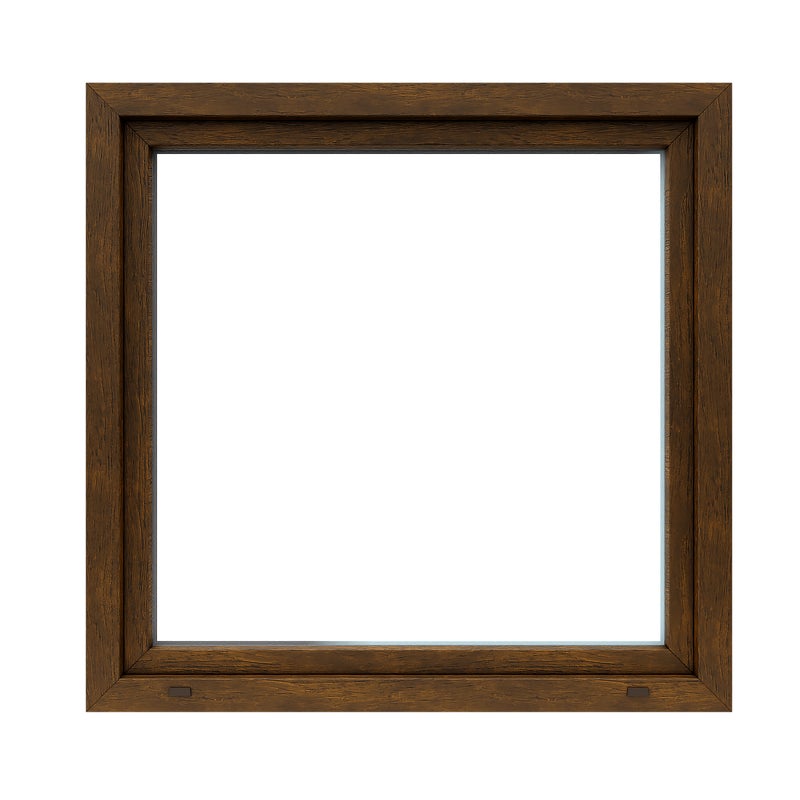 Okno PCV 3-szybowe fasadowe 85/O17 orzechowe 1165x1135 mm otwierane do wewnątrz lewe