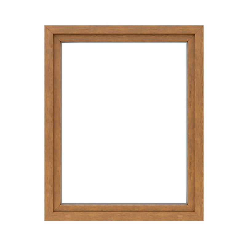 Okno PCV 2-szybowe fasadowe O32A złoty dąb 1165x1435 mm otwierane do wewnątrz prawe Witraż