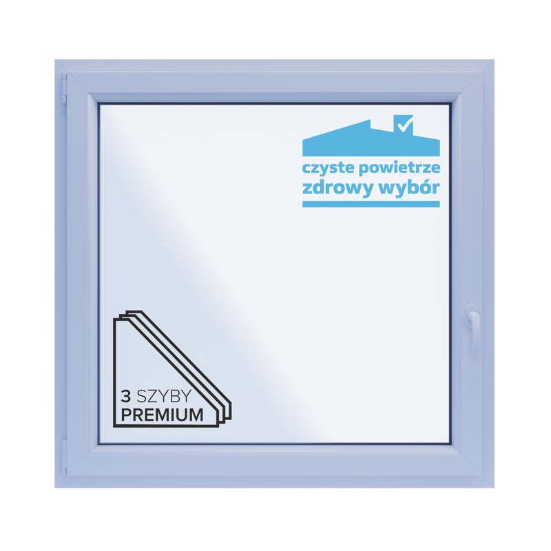 Okno PCV 3-szybowe fasadowe O17 białe 1165x1135 mm otwierane do wewnątrz lewe TROCAL 76AD Witraż