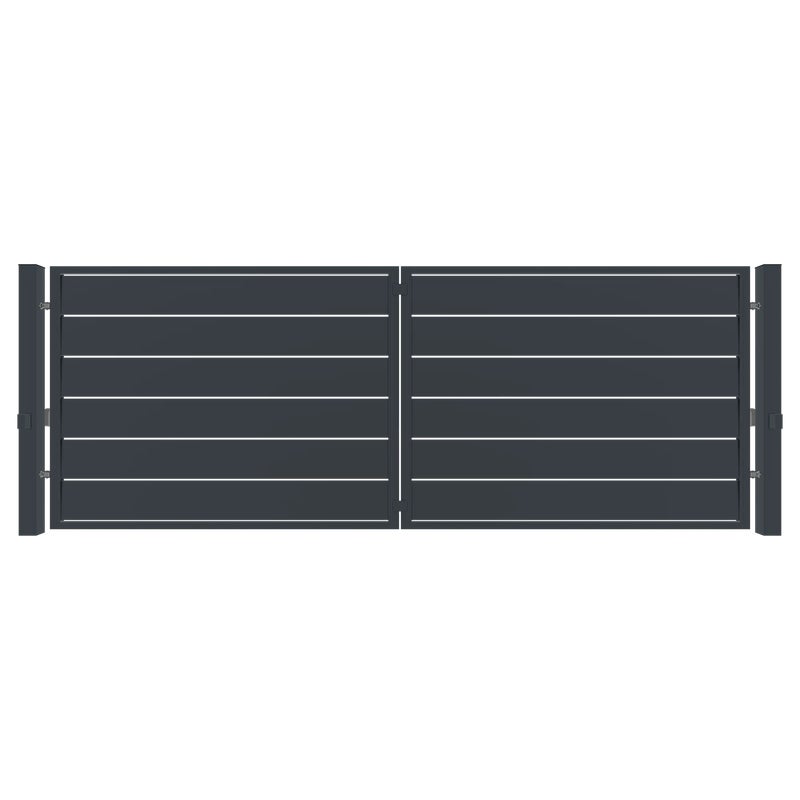 Brama dwuskrzydłowa Novara + słupki 4x1.5 m automat Jarmex