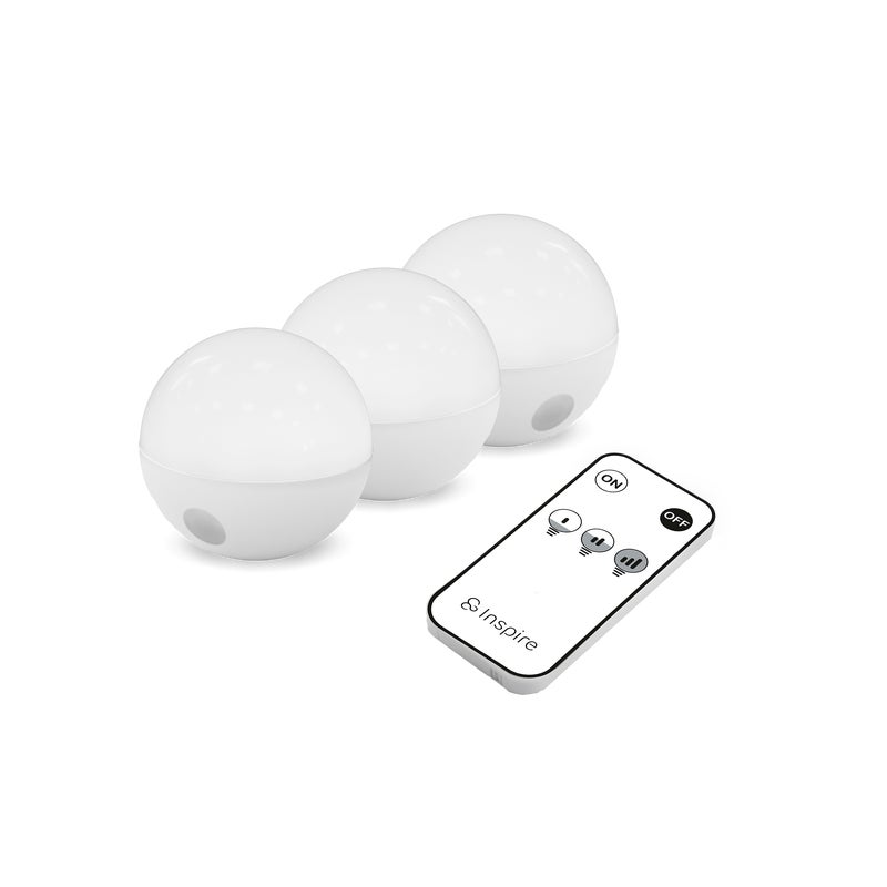 Lampka kula Mini Caspe 3 szt. białe LED Inspire