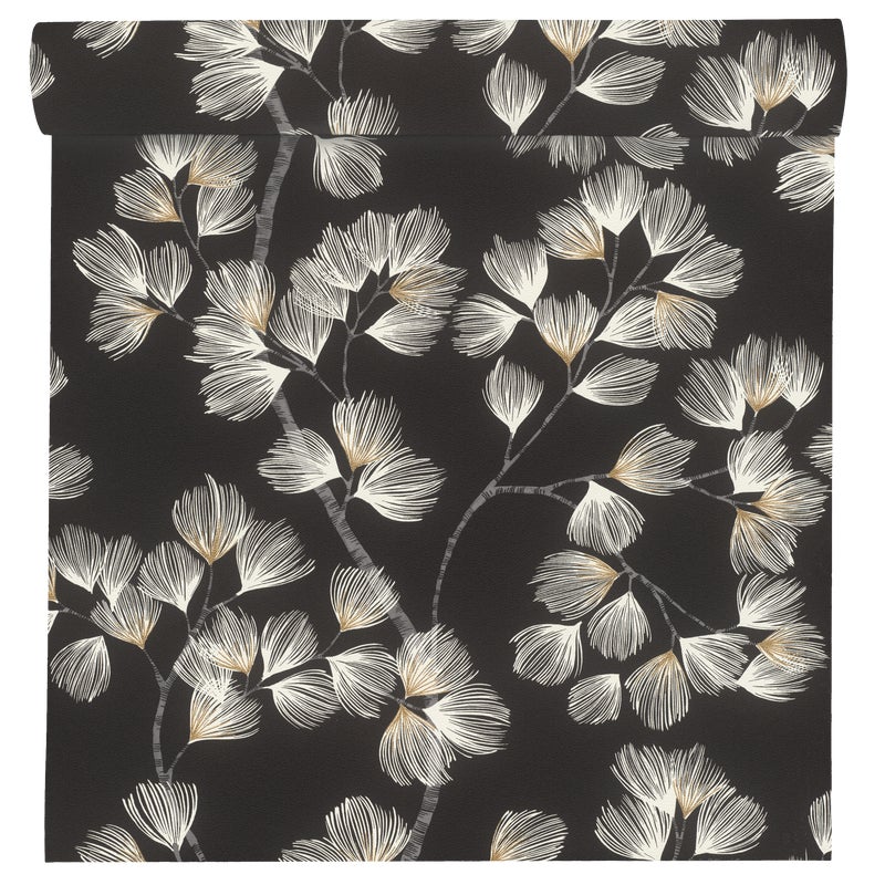 Tapeta Natura Selection Vinyl 866926 czarna winylowa na flizelinie