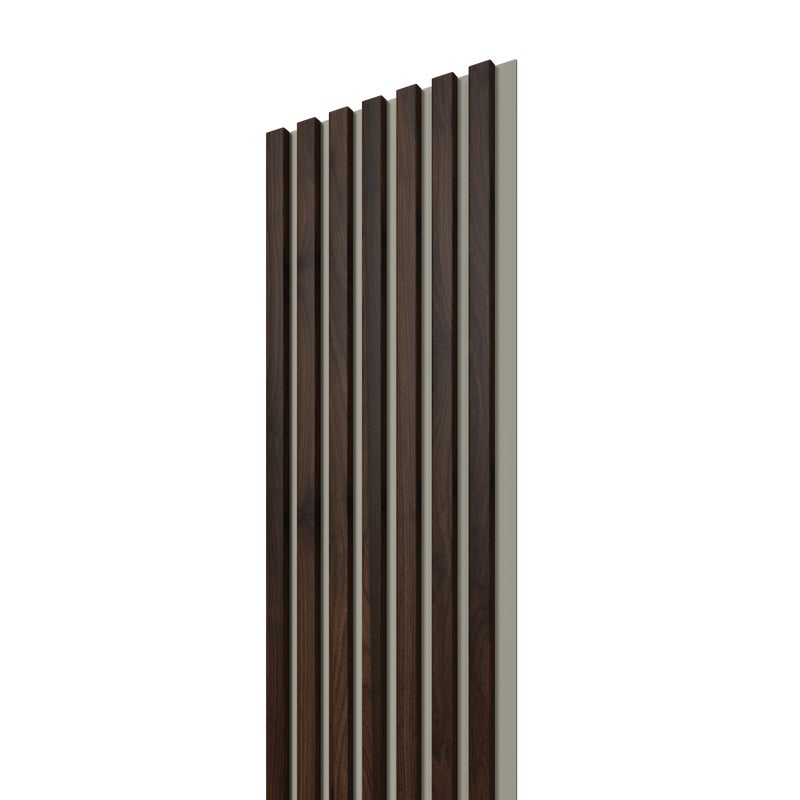 Panele ścienne 3D Lamel na szarym HDF 265x30 cm Orzech Trend 7 lameli
