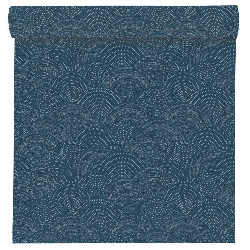 Tapeta Geometryczna Selection Vinyl 581409 granatowa winylowa na flizelinie