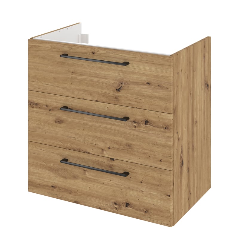 Szafka pod umywalkę wisząca Remix 60x33x58 cm brązowa złoty dąb Sensea