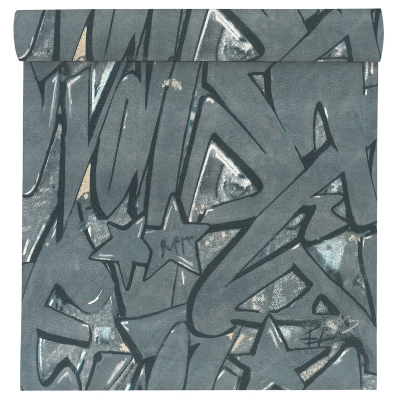 Tapeta Selection Paper 202021 Graffiti szara papierowa