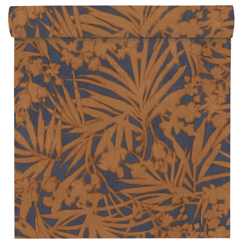 Tapeta Liście Paraiso 330335 granatowa winylowa na flizelinie