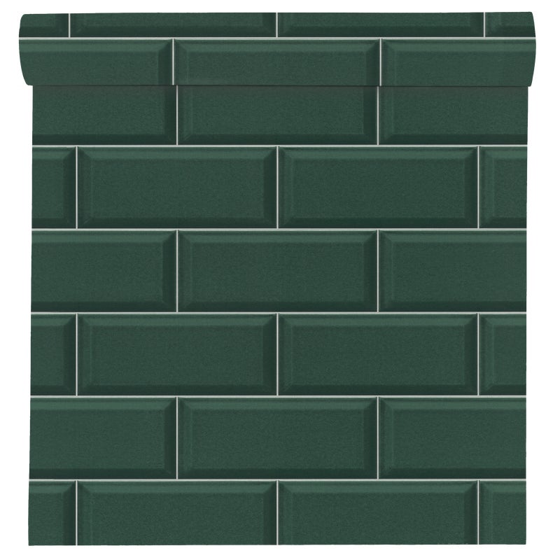 Tapeta Cegła Selection Vinyl 429954 zielona winylowa na flizelinie