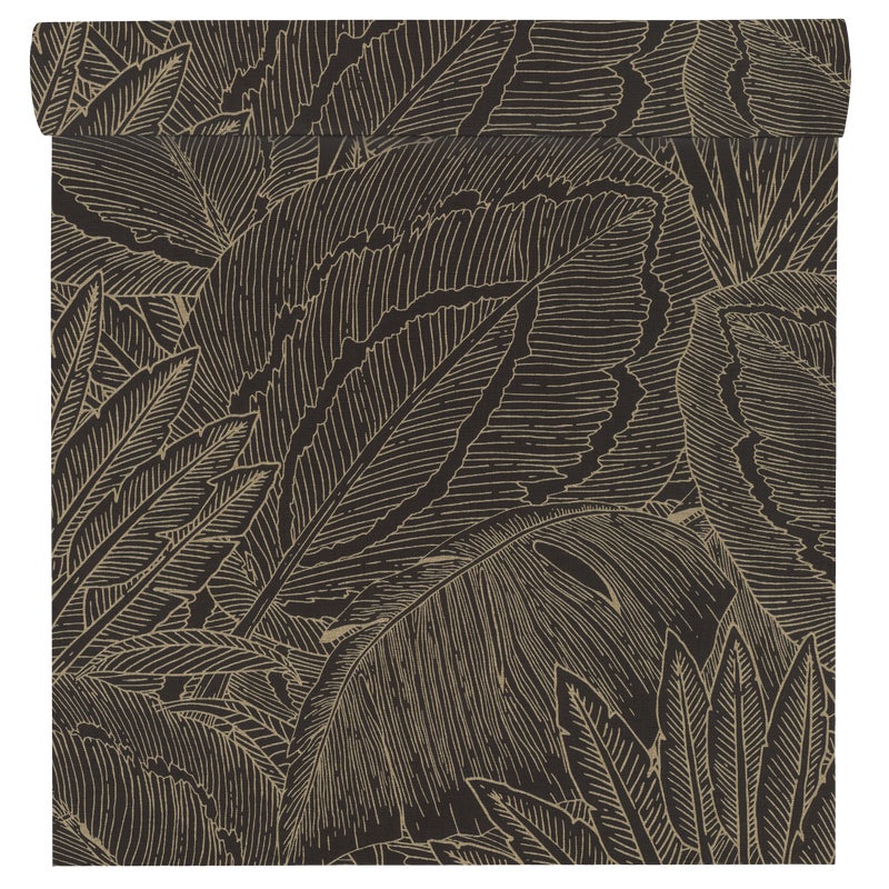 Tapeta Liście Allegretto 580839 brązowa winylowa na flizelinie
