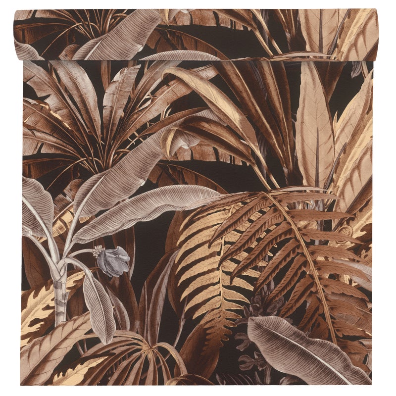 Tapeta Liście Selection Vinyl 689518 brązowa winylowa na flizelinie