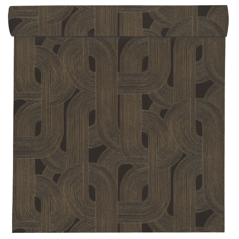 Tapeta Geometryczna Selection Vinyl 868104 czarno-złota winylowa na flizelinie