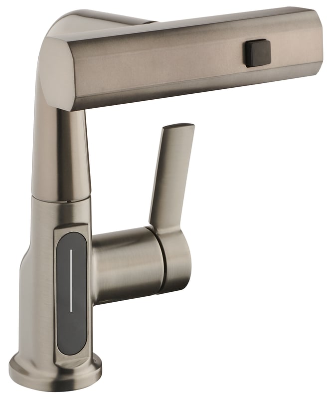 Bateria umywalkowa wysoka grafit 25 cm wyciągana wylewka wyświetlacz