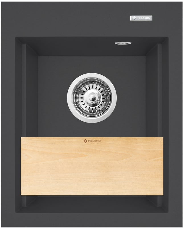 Zlewozmywak granitowy Senar Mini czarny 39 cm Pyramis