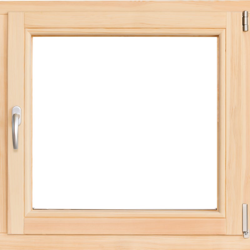 Okno drewniane sosnowe 2-szybowe fasadowe O5 865x835 mm rozwierno-uchylne prawe do wewnątrz Lupol