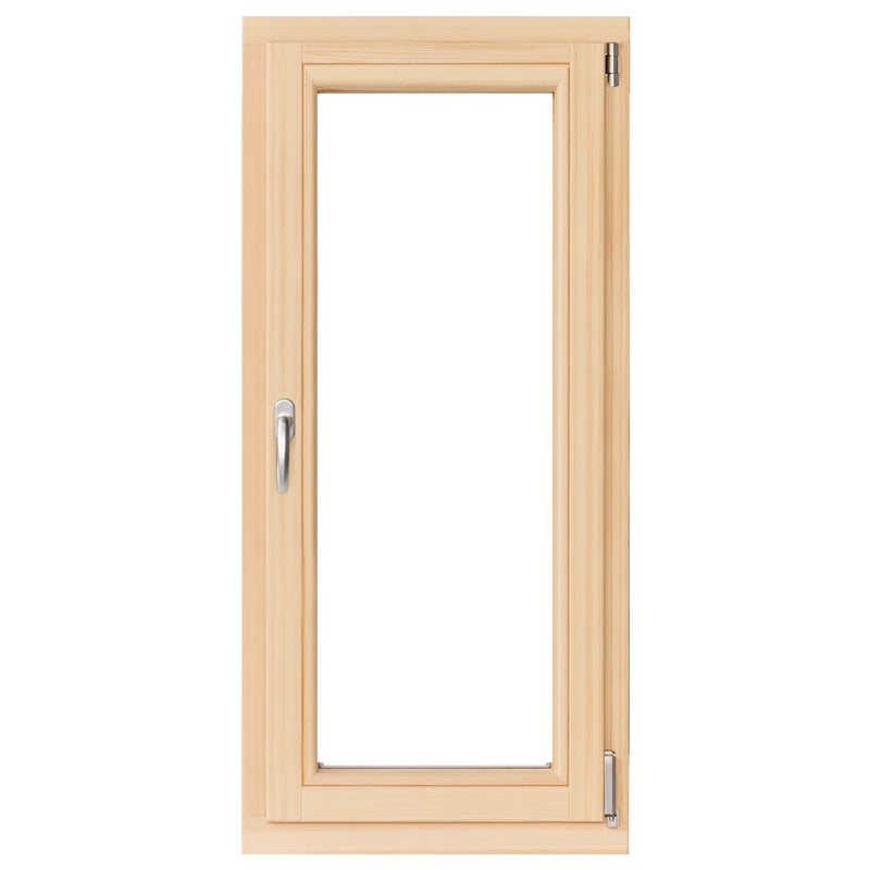 Okno drewniane sosnowe 2-szybowe fasadowe OB4 865x2095 mm rozwierno-uchylne lewe do wewnątrz Lupol