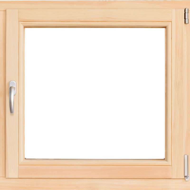 Okno drewniane sosnowe 3-szybowe fasadowe LM 90 O5 865x835 mm rozwierno-uchylne prawe do wewnątrz Lupol