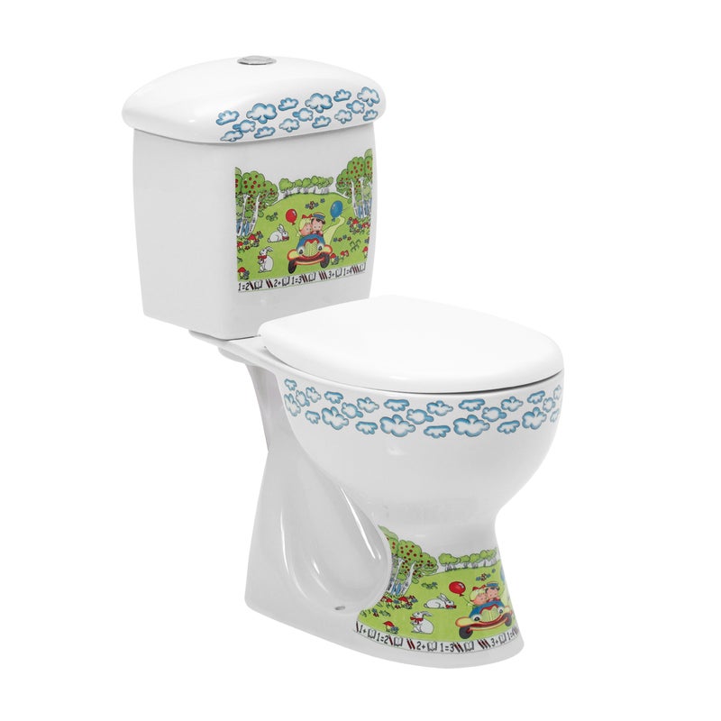 WC kompakt pionowy dla dzieci z obrazkami Kiddy
