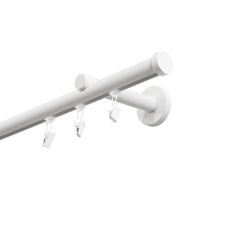 Karnisz sufitowy pojedynczy w pełni przesuwny 150 cm biały 20 mm