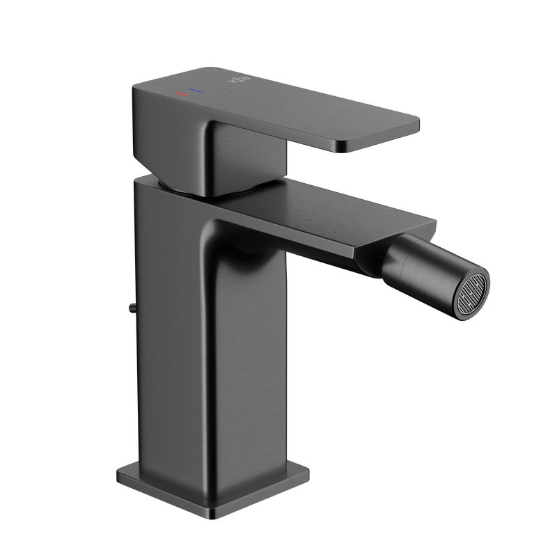 Bateria bidetowa gun metal 13.8 cm Dust z korkiem KFA Armatura