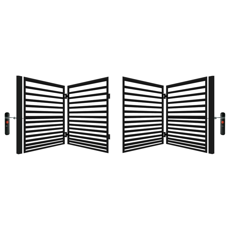 Brama dwuskrzydłowa łamana Bali II 4x1,5 m czarna automat Polbram