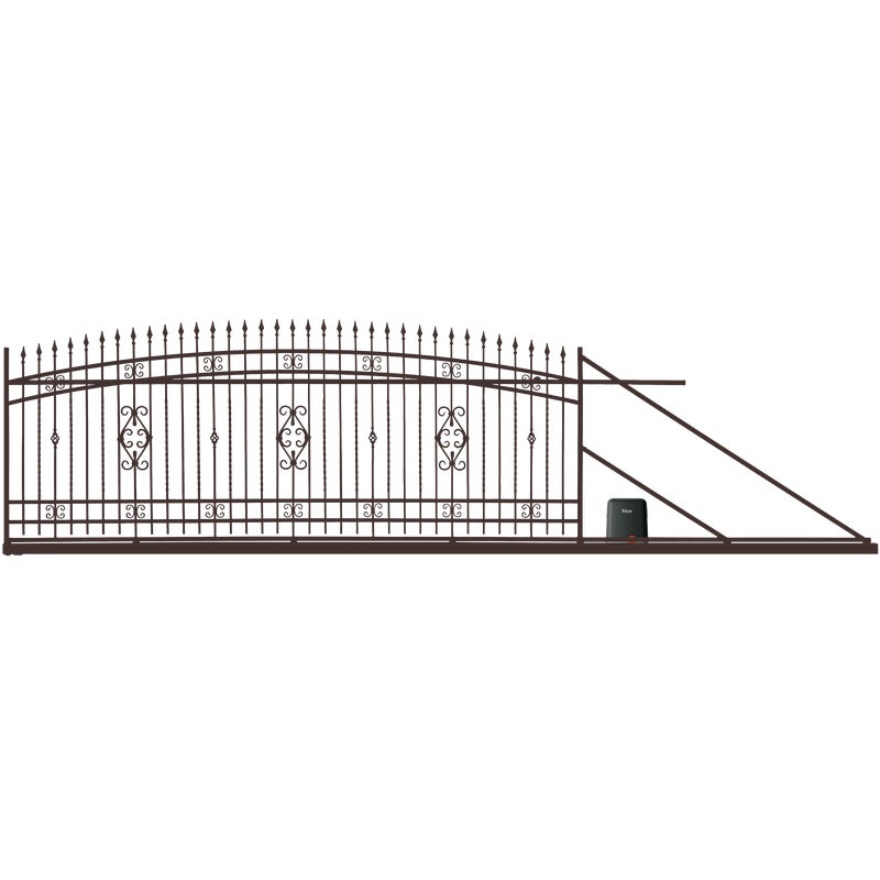 Polbram Brama przesuwna Verona 4x1,6 m prawa brązowa automat