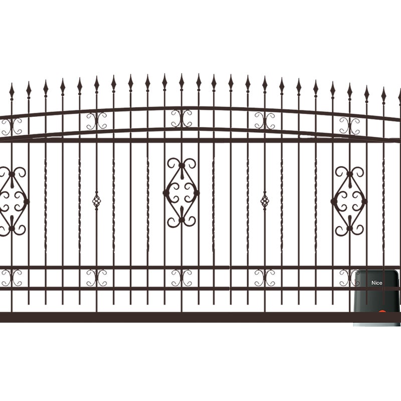 Polbram Brama przesuwna bez przeciwwagi Verona 4x1,6 m prawa brązowa automat