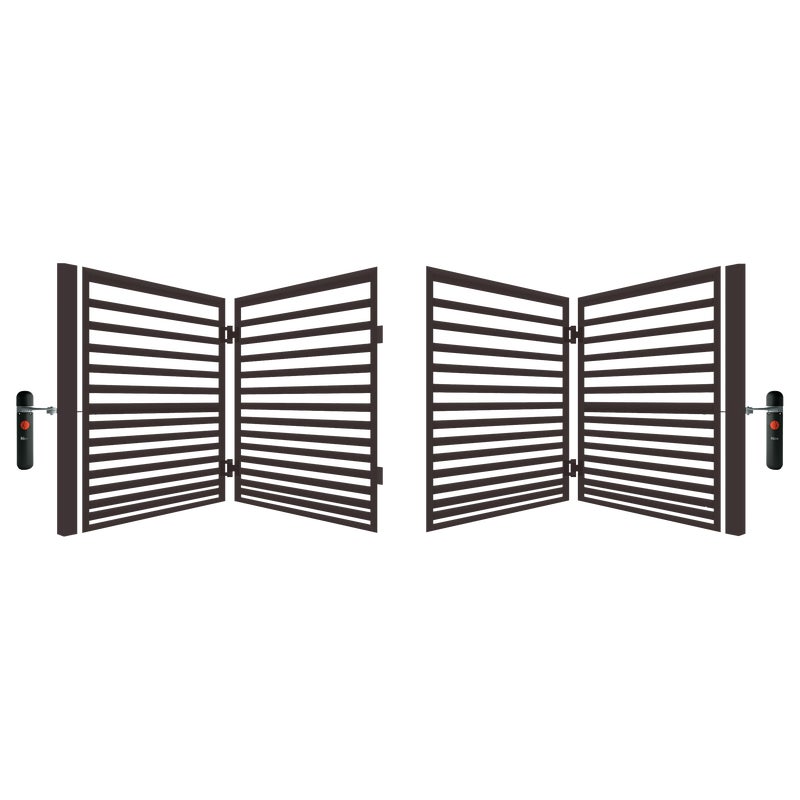 Brama łamana Bali II 4x1,5 m brązowa automat Polbram