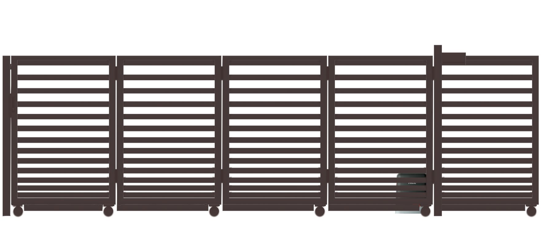 Polbram Brama przesuwna narożna Bali II 4x1,5 m prawa brązowa automat