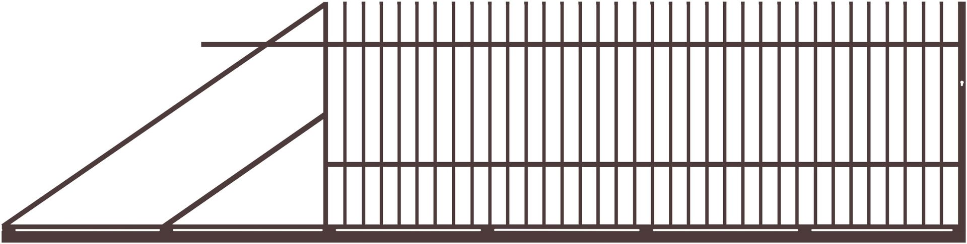 Polbram Brama przesuwna Majorka 4x1,5 m lewa brązowa