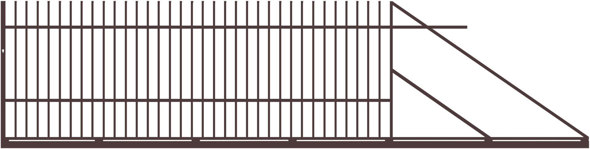 Polbram Brama przesuwna Majorka 4x1,5 m prawa brązowa