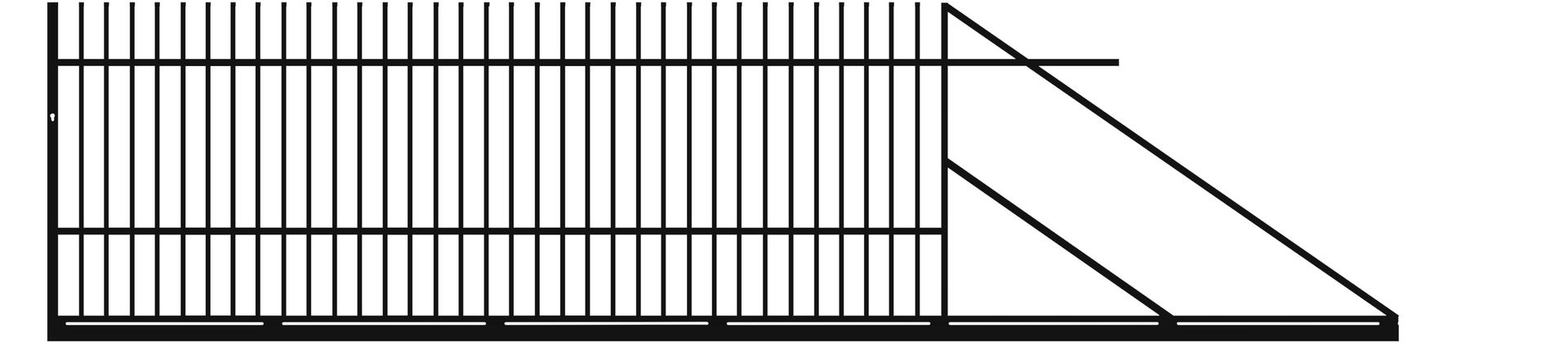 Polbram Brama przesuwna Majorka 4x1,5 m prawa czarna